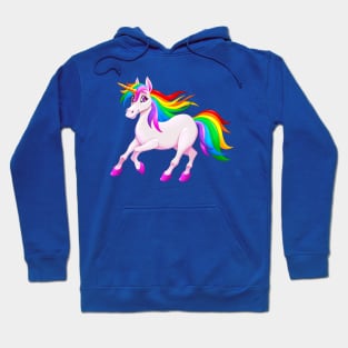 Smiling rainbow unicorn Hoodie